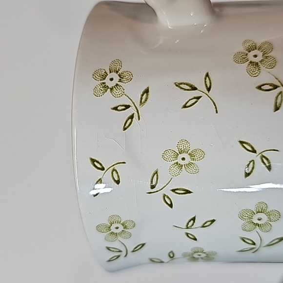 S/6 Vintage J & G Meakin England Floral Forget Me Not Green Teacups, As-is - Picture 15 of 16